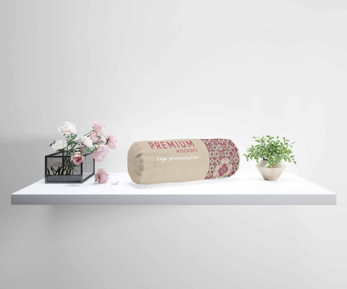 Pink Bolster Label Mockup
